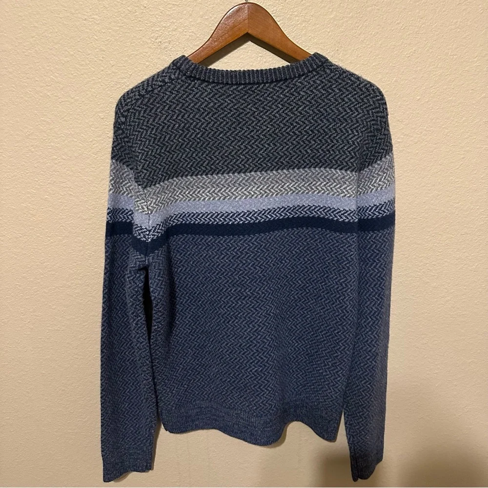 NWT Faherty Men’s Donegal Chest Stripe 100% Merino Wool Crewneck Sweater